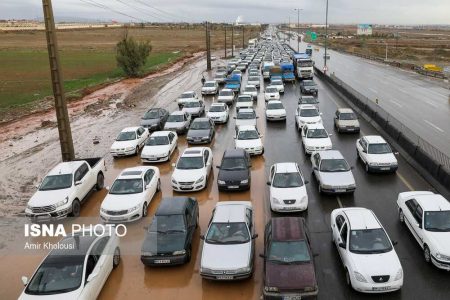 بارش برف و باران در جاده های 8 استان