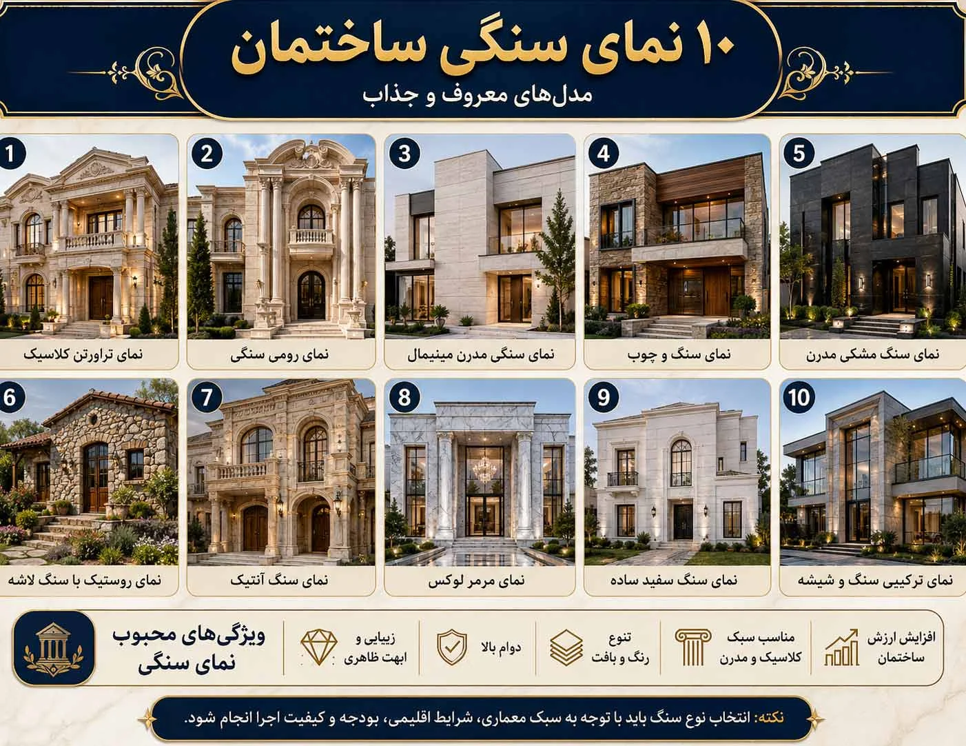 10 نمای سنگی ساختمان (مدل های معروف و جذاب)